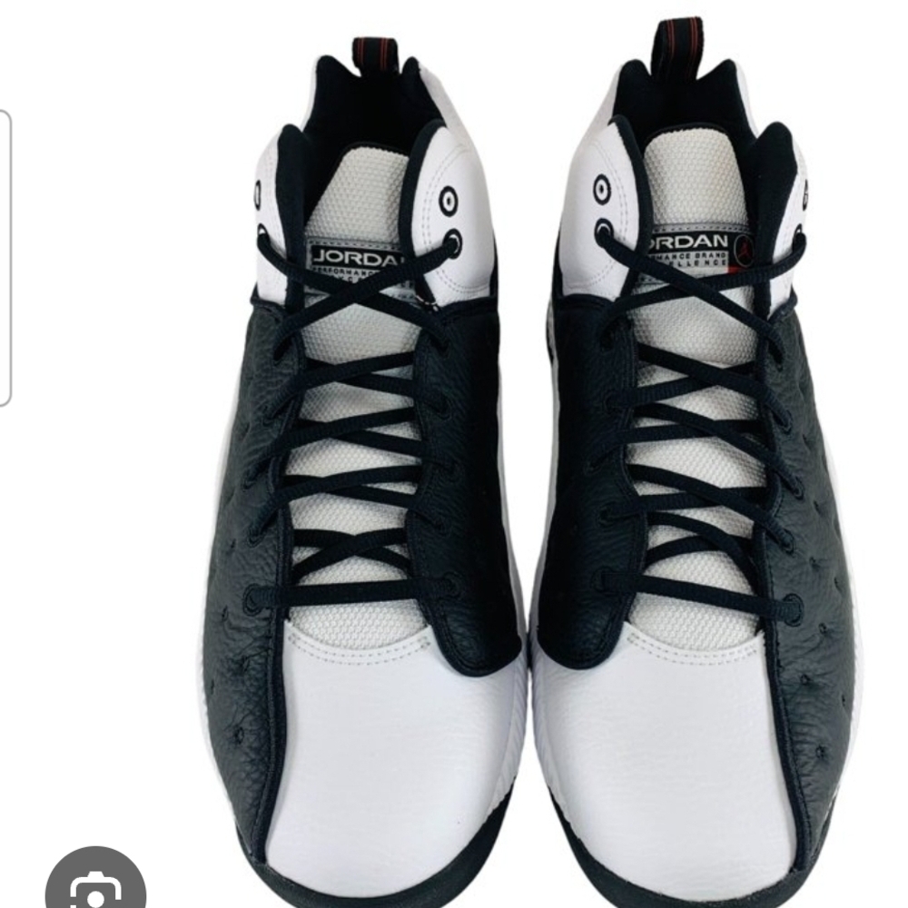 Jordan Men's Black and White High-Top Sneakers
